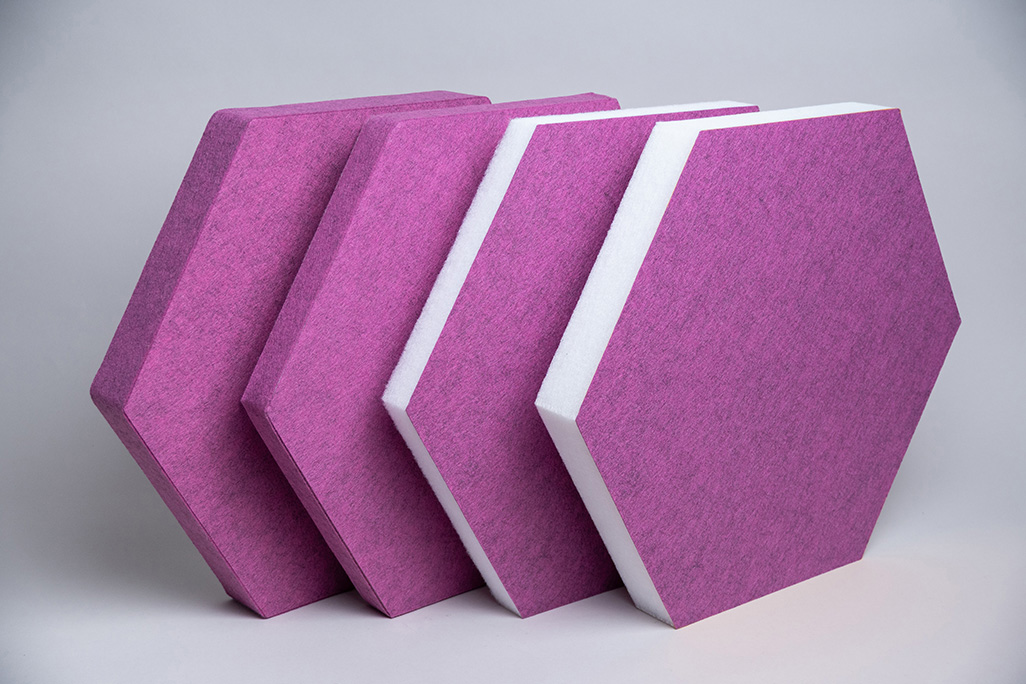 soni HEXAGON Absorbeurs acoustiques rose hexagonaux en diverses épaisseurs