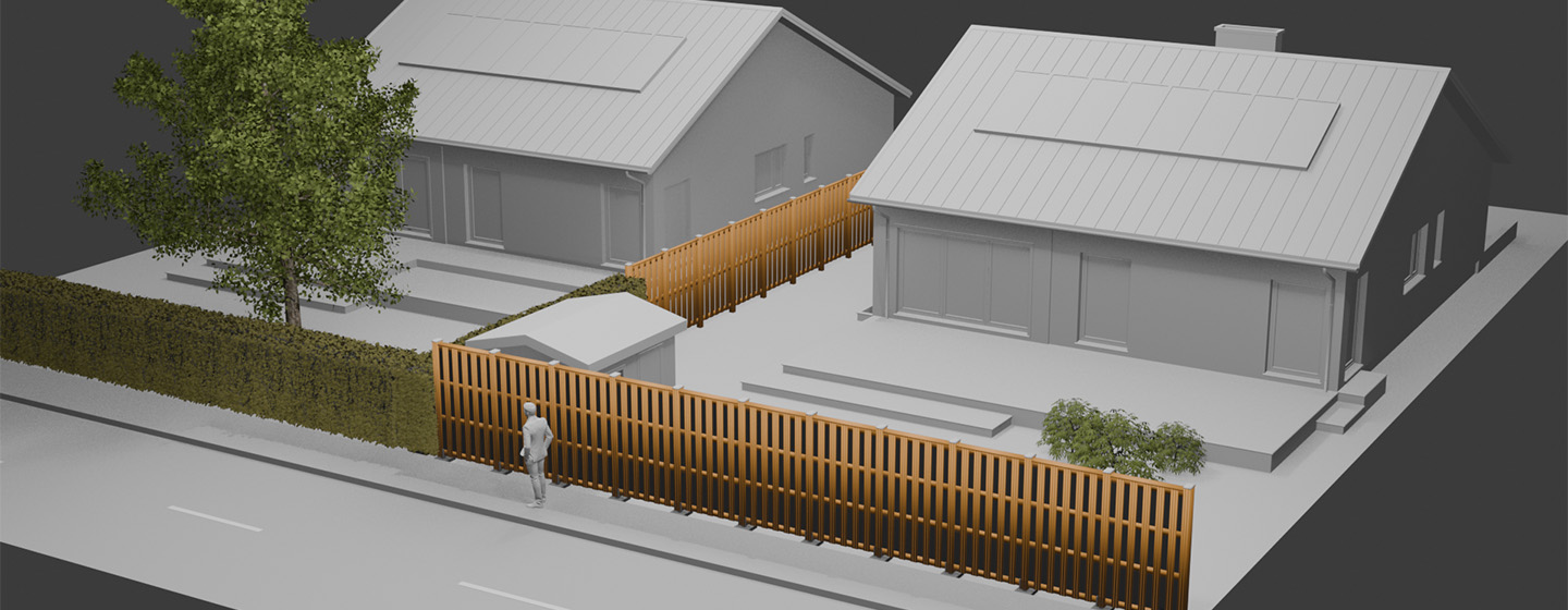 Beispiel einer Schallschutzwand als Gartenzaun