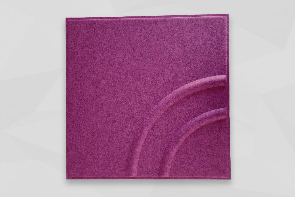 Insertion rectangulaire de plafond tramé en rose soni COLOR Design photographié sur un fond gris