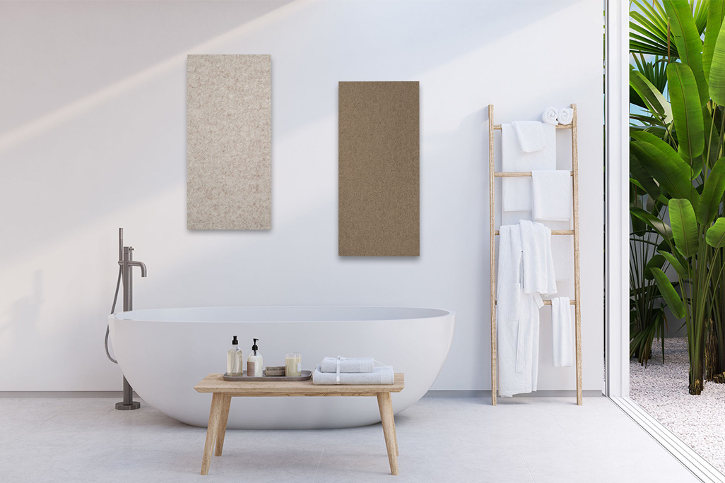 Panneau non tissé PES blanc couché, avec une surface feutrée chinée de couleur grise